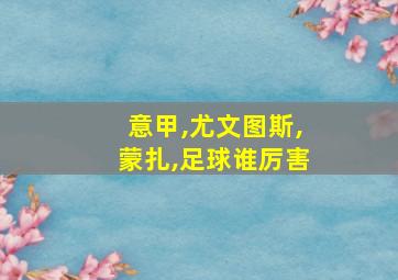 意甲,尤文图斯,蒙扎,足球谁厉害