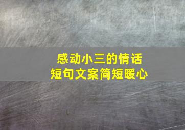 感动小三的情话短句文案简短暖心