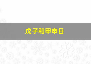 戊子和甲申日