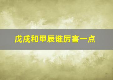 戊戌和甲辰谁厉害一点