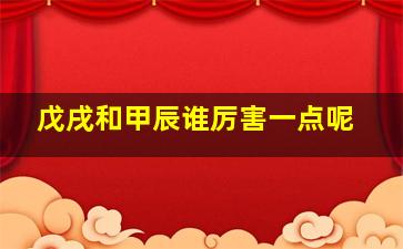 戊戌和甲辰谁厉害一点呢