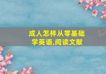 成人怎样从零基础学英语,阅读文献