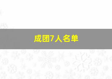 成团7人名单