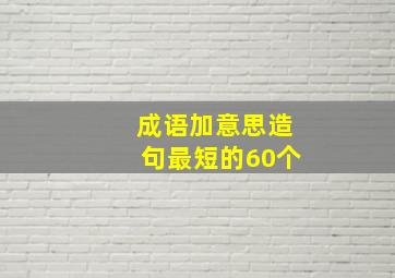 成语加意思造句最短的60个