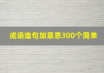 成语造句加意思300个简单