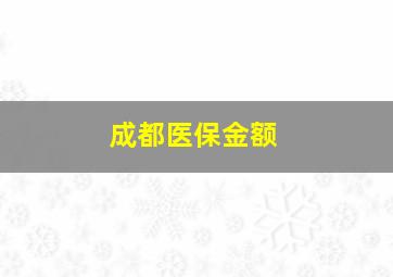 成都医保金额