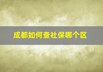 成都如何查社保哪个区