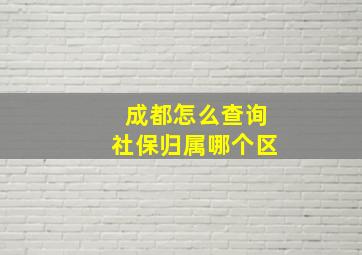 成都怎么查询社保归属哪个区