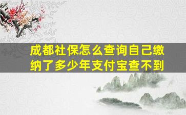 成都社保怎么查询自己缴纳了多少年支付宝查不到