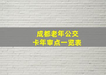 成都老年公交卡年审点一览表