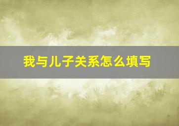 我与儿子关系怎么填写