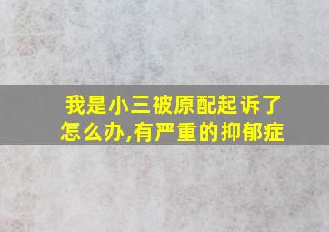 我是小三被原配起诉了怎么办,有严重的抑郁症