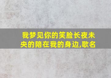 我梦见你的笑脸长夜未央的陪在我的身边,歌名