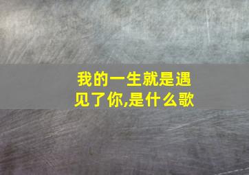 我的一生就是遇见了你,是什么歌