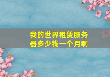 我的世界租赁服务器多少钱一个月啊