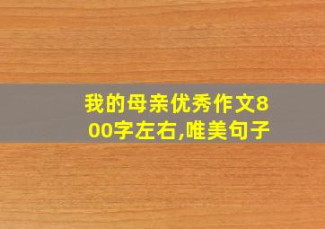 我的母亲优秀作文800字左右,唯美句子