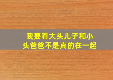 我要看大头儿子和小头爸爸不是真的在一起