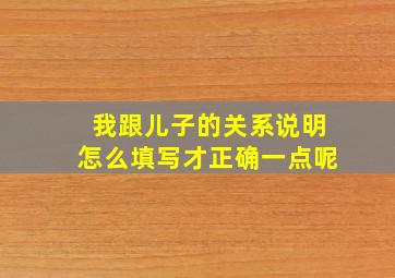 我跟儿子的关系说明怎么填写才正确一点呢