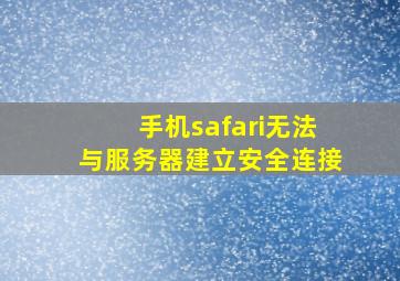 手机safari无法与服务器建立安全连接