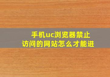 手机uc浏览器禁止访问的网站怎么才能进