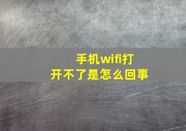 手机wifi打开不了是怎么回事