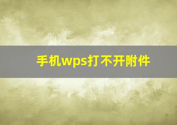 手机wps打不开附件