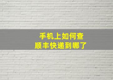 手机上如何查顺丰快递到哪了