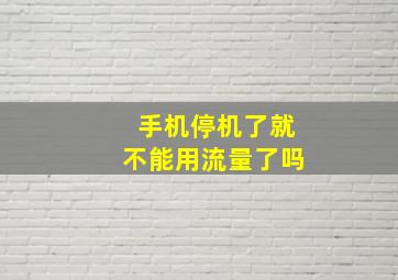 手机停机了就不能用流量了吗