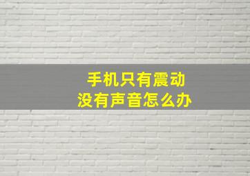 手机只有震动没有声音怎么办