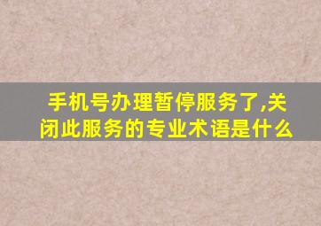 手机号办理暂停服务了,关闭此服务的专业术语是什么