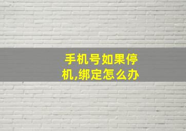 手机号如果停机,绑定怎么办