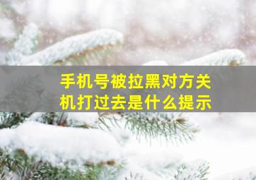 手机号被拉黑对方关机打过去是什么提示