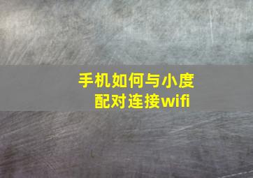 手机如何与小度配对连接wifi