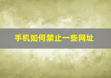 手机如何禁止一些网址