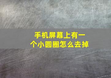 手机屏幕上有一个小圆圈怎么去掉