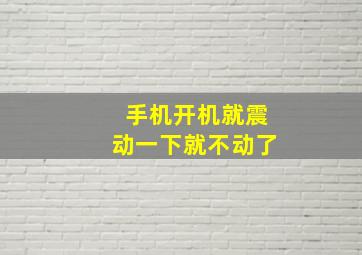 手机开机就震动一下就不动了