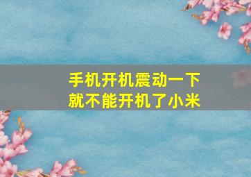 手机开机震动一下就不能开机了小米