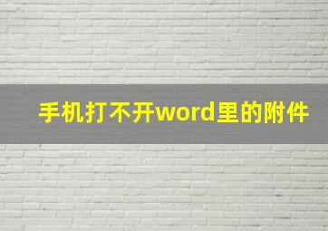 手机打不开word里的附件