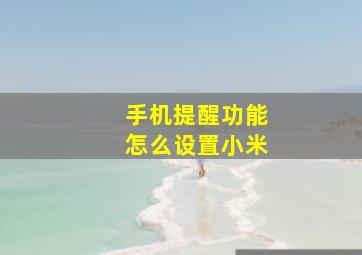 手机提醒功能怎么设置小米