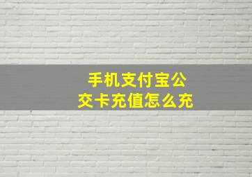 手机支付宝公交卡充值怎么充