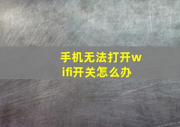 手机无法打开wifi开关怎么办