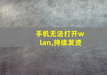 手机无法打开wlan,持续发烫