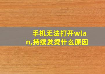 手机无法打开wlan,持续发烫什么原因