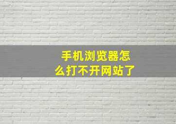 手机浏览器怎么打不开网站了