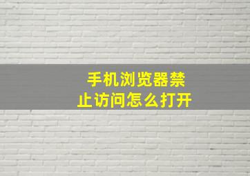 手机浏览器禁止访问怎么打开