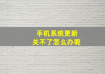 手机系统更新关不了怎么办呢