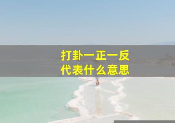 打卦一正一反代表什么意思