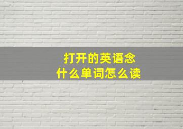 打开的英语念什么单词怎么读