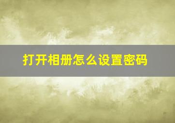 打开相册怎么设置密码