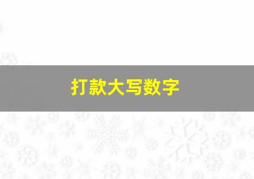 打款大写数字